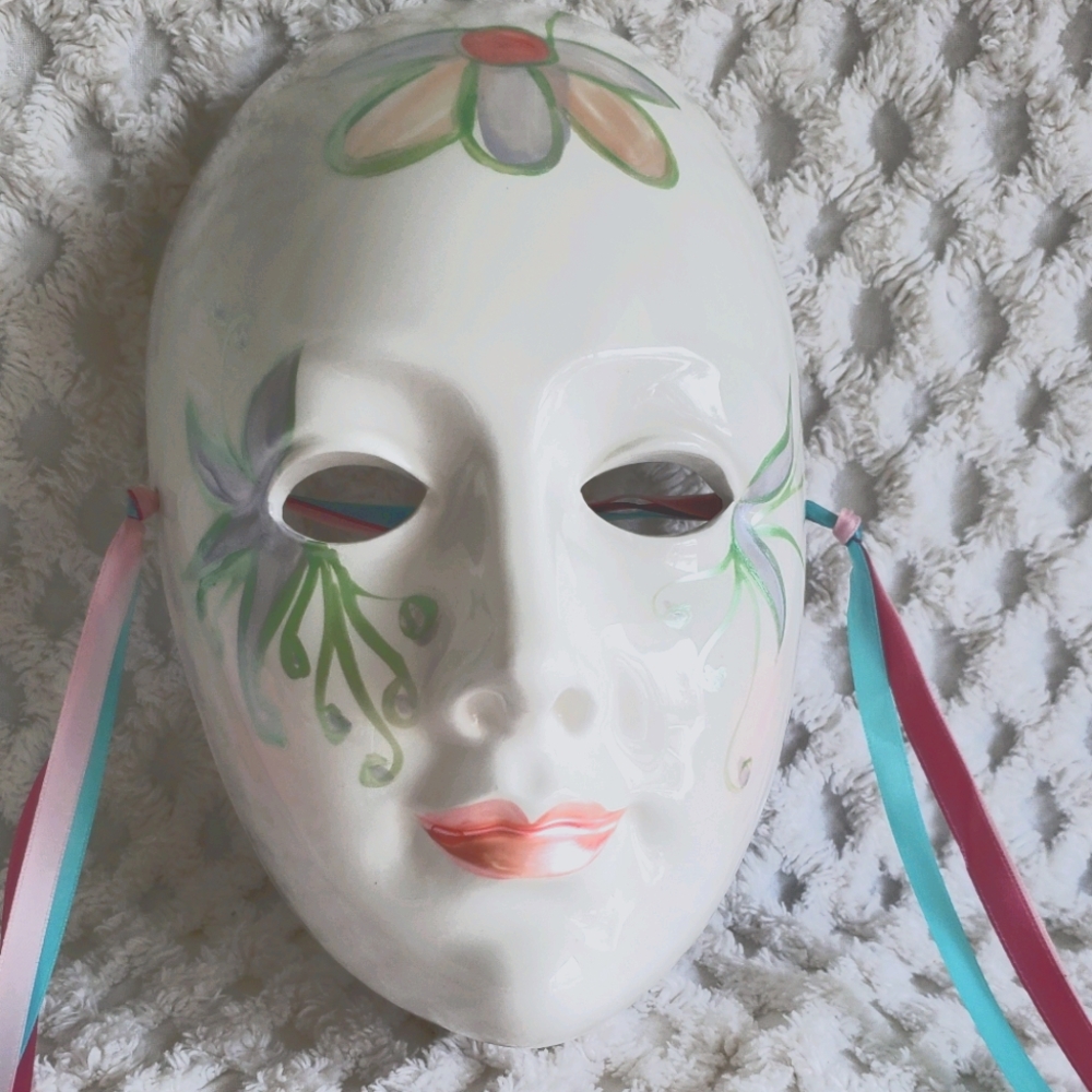 Vintage Hand Painted Ceramic Mask